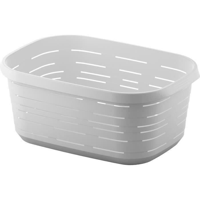 MONDEX Panier à linge - 48 L - Rectangulaire - Blanc