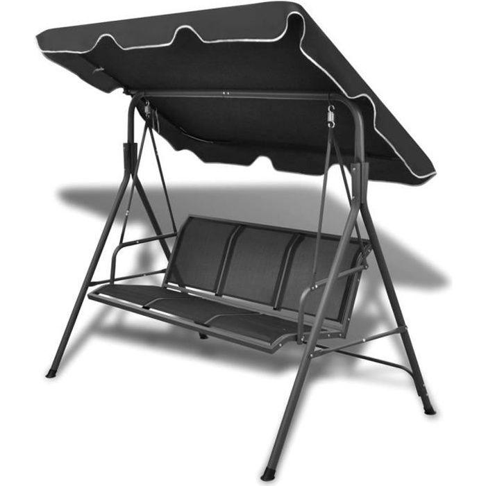 Balancelle confort Balancelle Relax and Play Balancelles de jardin noire