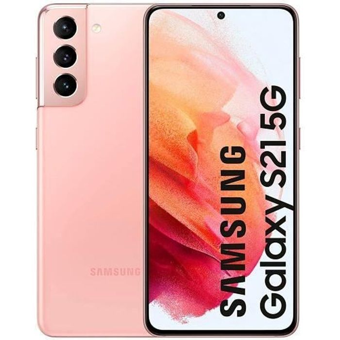 Téléphone portable SAMSUNG GALAXY S21 fini en rose, écran 6.2 -120Hz Dynamic AMOLED 2x FullHD + 2400x1080px, 5G, Android 11 + One UI