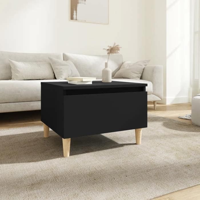 NEW Table dappoint - Table basse bar contemporaine Noir 50x46x35 cm Bois dingénierie 38581