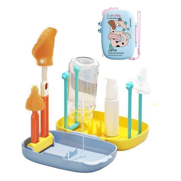Nettoyeur De Gourde 2 Pièces - Manche Long, Tête Pliable Et Douce - Idéal Pour Biberons, Verres Et Bouteilles étroites