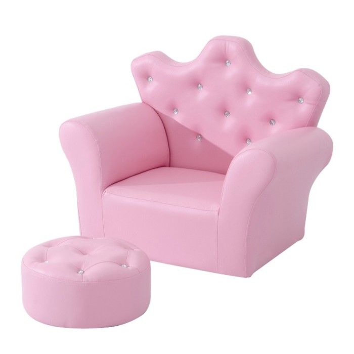 Canapé jeu enfants avec pouf canapé princesse mini pour coin cosy chambre ou salle de jeux - Rose Canapé jeu enfants avec pouf canapé princesse mini pour coin cosy chambre ou salle de jeux - Rose