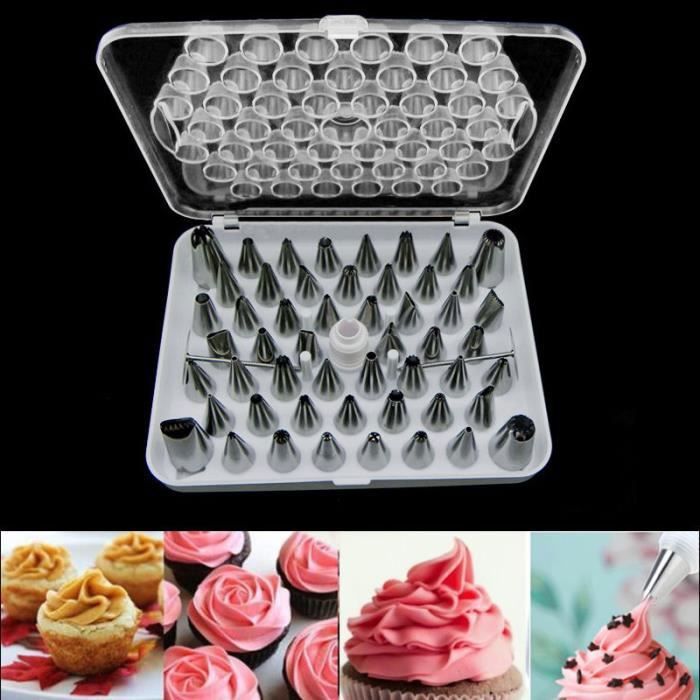 Kit Pâtisserie Cozary 35 Pièces - 25 Douilles Inox, 2 Poches à Douille Réutilisables, Pour Gâteaux Et Cupcakes - 9