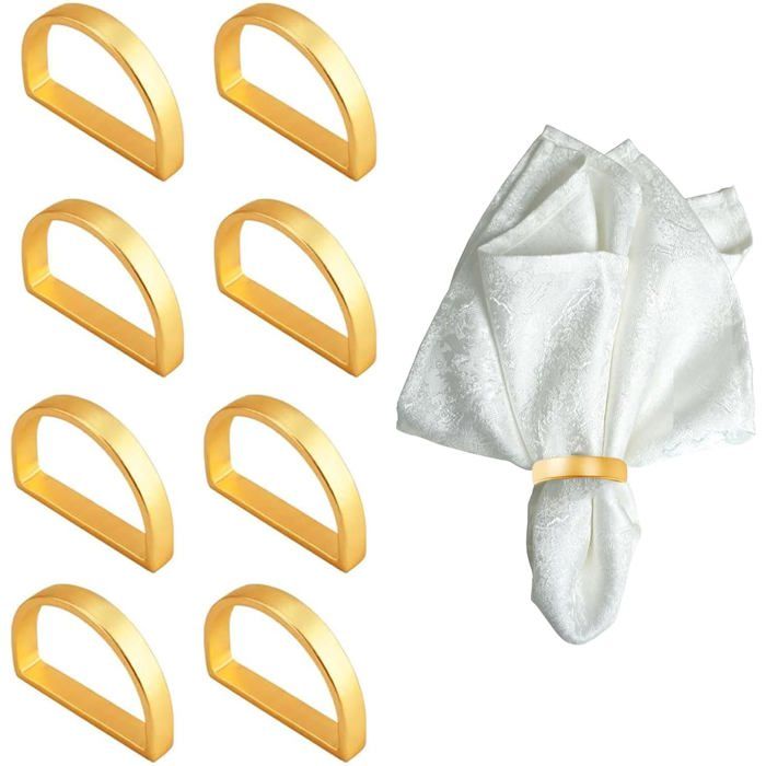 Lot De 12 Ronds De Serviette Dorés Avec Perles – Style Vintage Élégant, Parfait Pour Mariages, Noël, Anniversaires Et Fêtes (Diam. 4 Cm)