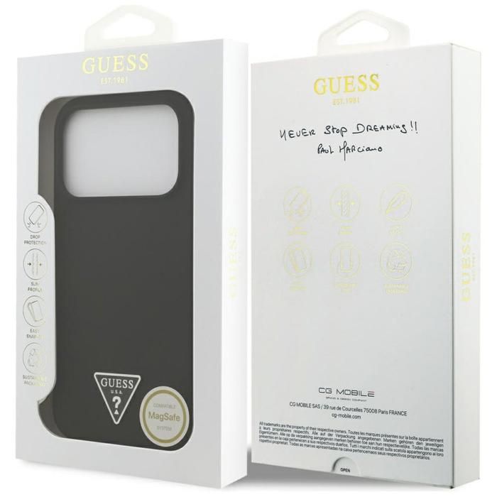 Guess Silicone Triangle Logo MagSafe case pour iPhone 17 Pro Max Neuf - vue 9
