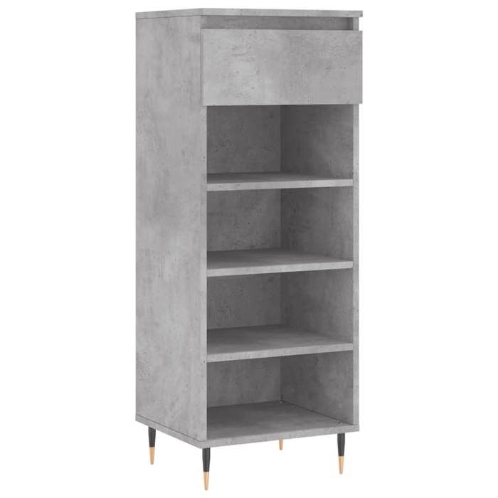 “Winter SaleTOP Meuble à chaussures Gris - Armoire à chaussures Gris béton 40x36x105cm - bois dingénierie PRO21076