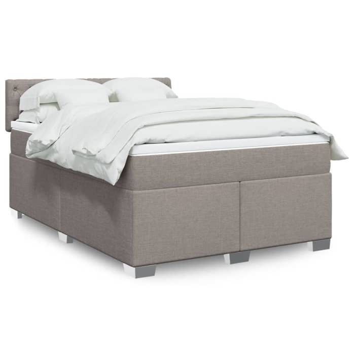 Maison Exclusive - Sommier à lattes de lit avec matelas Taupe 160x200 cm Tissu
