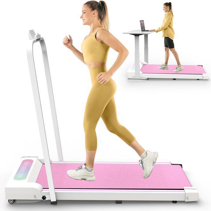 Tapis roulant pliable - Memkey - 108 x 48 x 90 cm - Rose - 25 PS 1-8 km/h LED