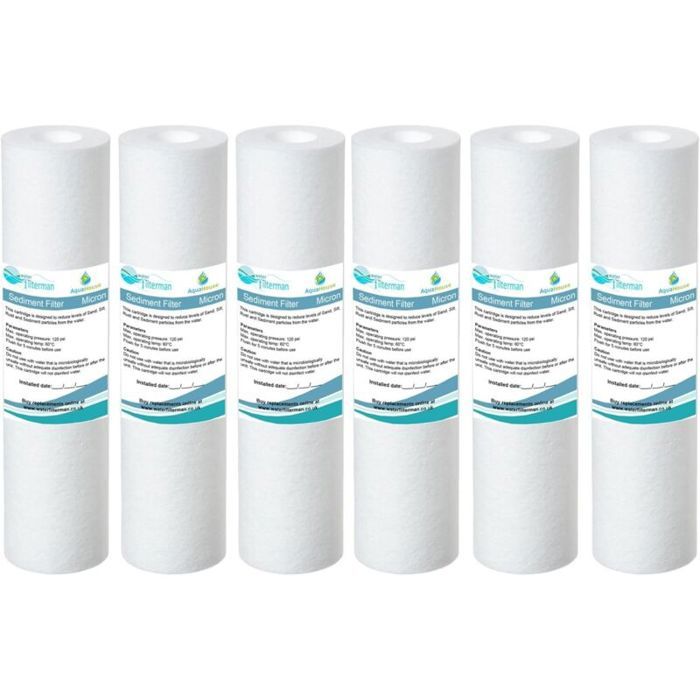 6 x AquaHouse 10 Cartouche de filtre à eau de sédiment pour losmose inverse leau alimentée par le pôle et la filtration des pa