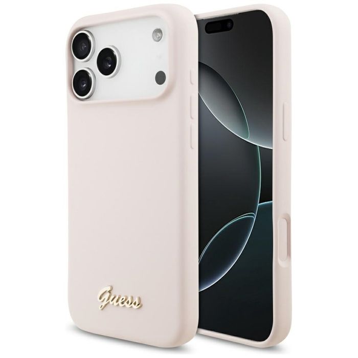 Étui Guess Silicone Script Metal Logo MagSafe pour iPhone 17 Pro Max Neuf