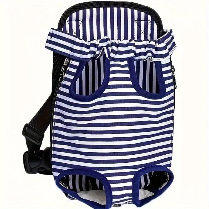 Sac à dos pour chat - Phoesky - Maille respirante - PVC - Motifs rayures bleues et blanches - XL - Pour extérieur
