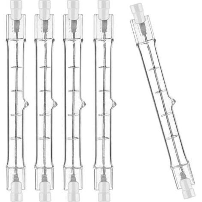 Lot de 5 R7S Ampoule Halogène 118mm 400W 230V Tige Halogène R7S 118mm Ampoule Halogène r7s Lampe Tige Halogène Dimmable