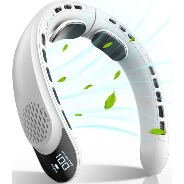 Ventilateur de cou 4000mAh – 3 vitesses USB-C silencieux & portable pour extérieur