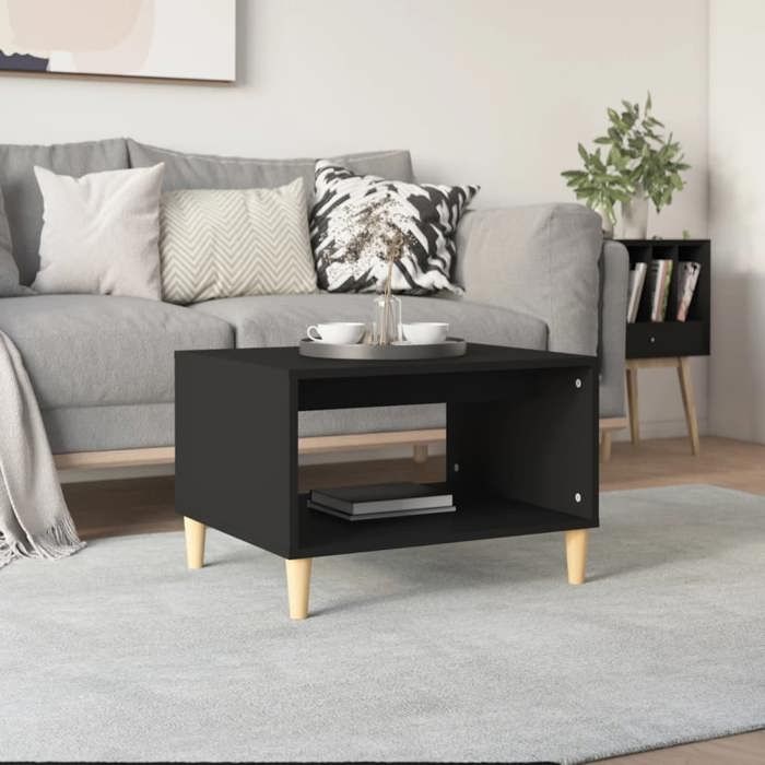 Table basse/du Thé (1 pc) - vidaxl - Table de salon - bois dingénierie - noir - 60 x 50 x 40 cm@hyc79x