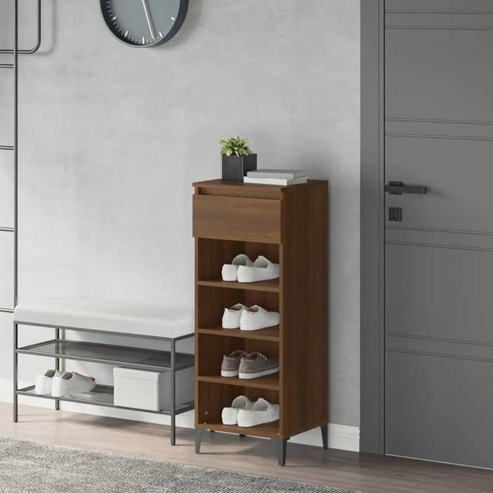 Range-chaussures(1 PC) - VIDAXL - Étagère à chaussures Moderne - Chêne marron 40x36x105 cm Bois ingénierie@15645