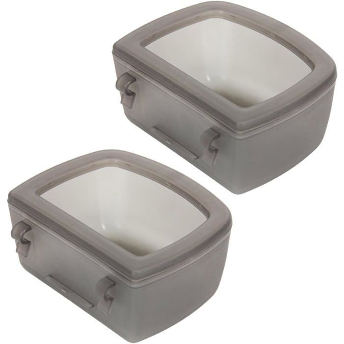 Ensemble de 2 gamelles suspendues pour cage danimal de compagnie gamelle anti-déversement gamelle deau grise