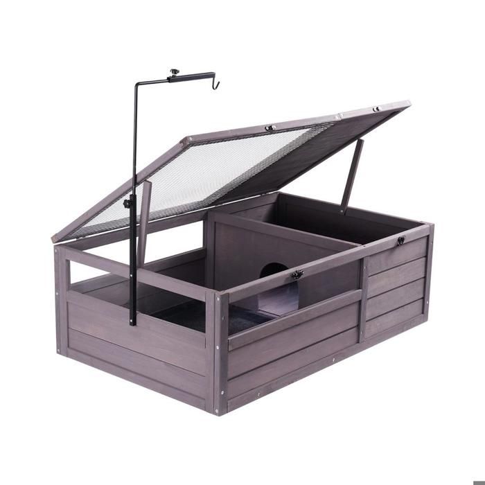 965 x 61 x 33 cm maison pour tortues en bois habitat intérieur extérieur support de lampe réglable