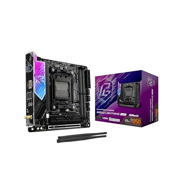 Asrock Phantom Gaming B850I Lightning WiFi AMD B850 Emplacement AM5 mini ITX Neuf - vue 5