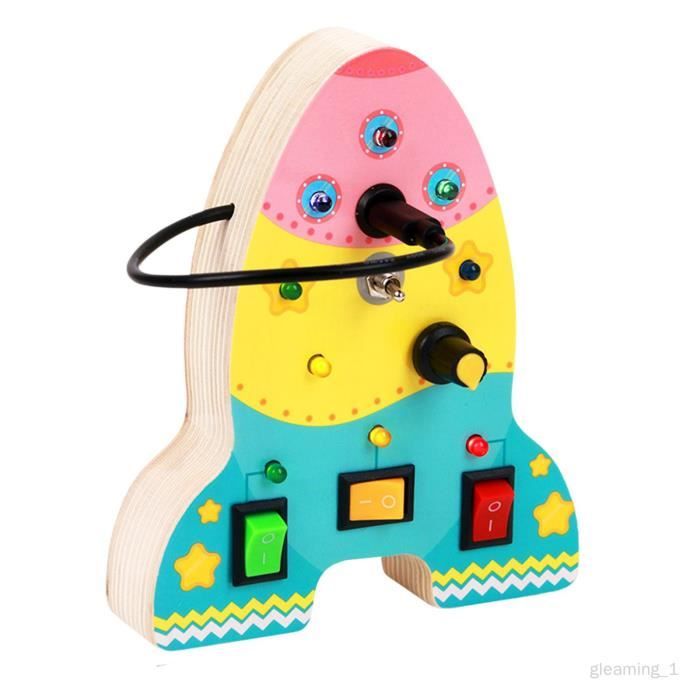 Tableau D’Activités LED Busy Board – Montessori – 8 Interrupteurs Et 12 Lumières – Motricité Fine – Cadeau Bébé 12-36 Mois – Garçon Fille
