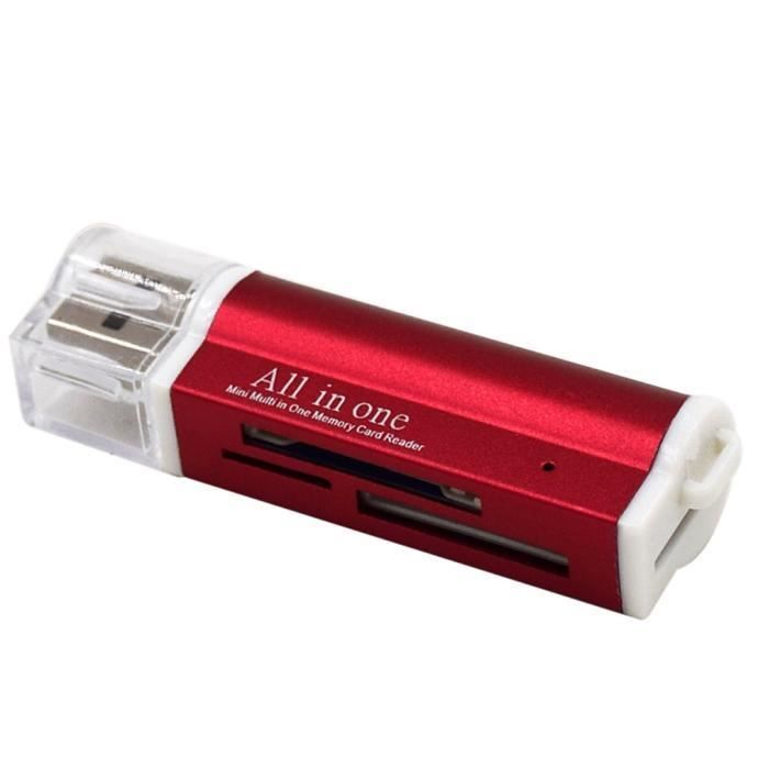 Lecteur Multi-Cartes mémoire 4-en-1 USB 2.0 pour Carte TF T-Flash M2