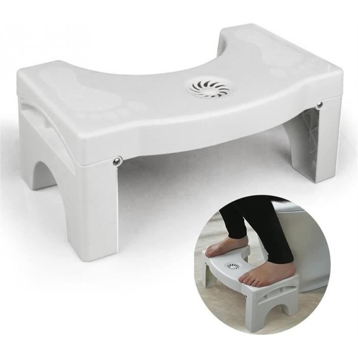 Tabouret De Toilette PORFOYO 38x22x17cm - Repose-Pieds Inclinable Anti-Constipation Pour Salle De Bain Tabouret Pied De Toilette