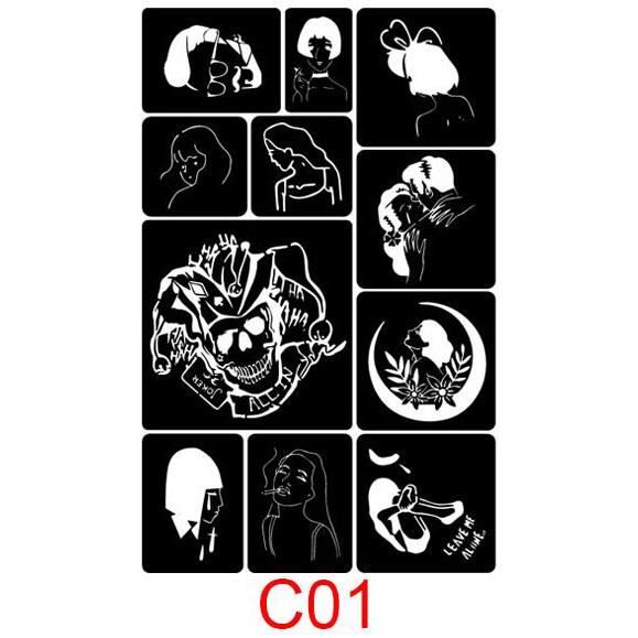 Lot De 50 Pochoirs Halloween - Pour Paillettes, Tatouages éphémères Ou Décoration Gâteaux