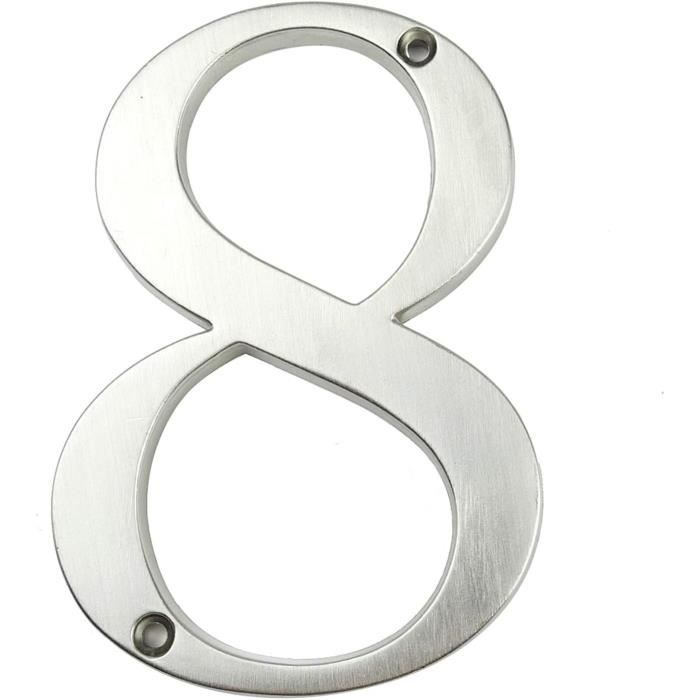 Chiffres D'adresse Extra Larges 20,3 Cm En Acier Inoxydable 304 - Style Flottant Ã©lÃ©gant Pour Porte, Jardin, BoÃ®te Aux Lettres - Kit De Fixation Inclus