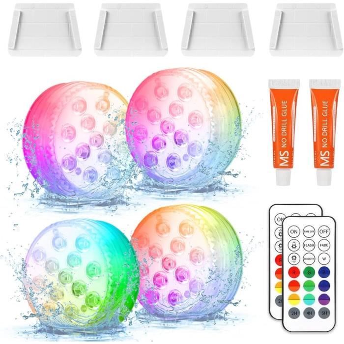 Rukars Lampe Flottante Piscine Submersible,LED Lumière,Spot Étanche IP68 Projecteur Multicolore