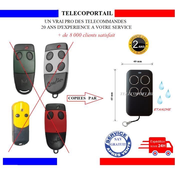 telecommande cardin fr/équence 433.92 mhz 2 canaux s435 bleu