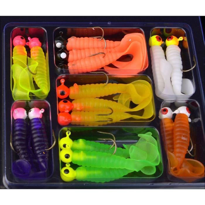 Leurres Grenouille Silicone - 3 Appâts Pêche Avec Crochets - Simulation Réaliste