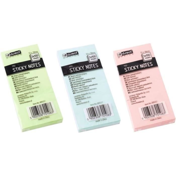 Rouleau De Notes Autocollantes JPC - 10 Mètres X 60 Mm, Couleurs Fluo Assorties