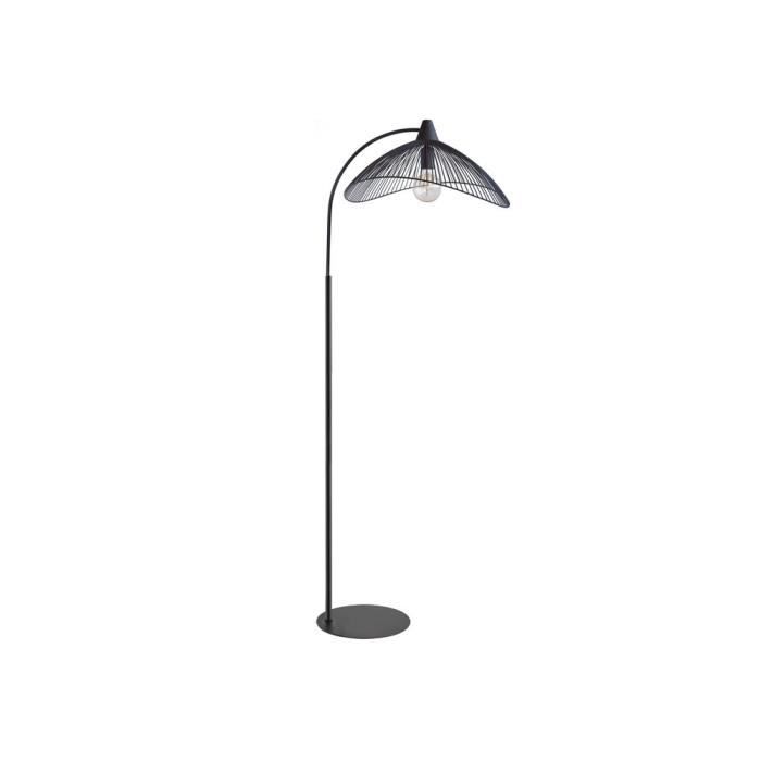 Lampadaire Droit En Metal Noir Filaire Hauteur 175cm Kasteli