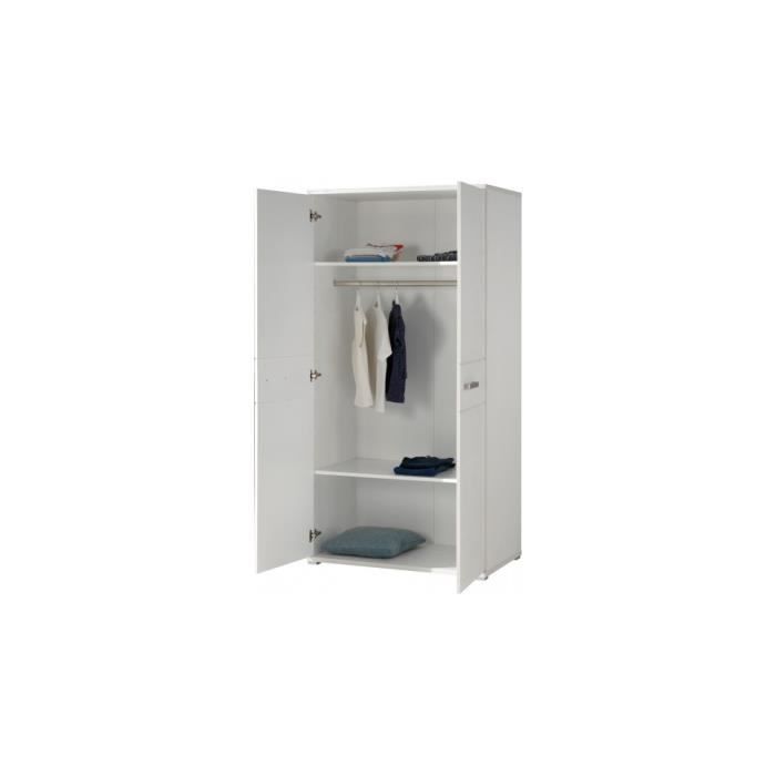 Armoire Enfant Blanc 2 Portes Sophie 101 Achat Vente Armoire