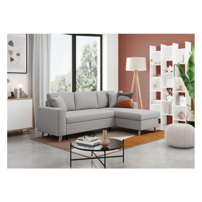 canape d angle maria scandinave reversible et convertible gris clair cdiscount maison