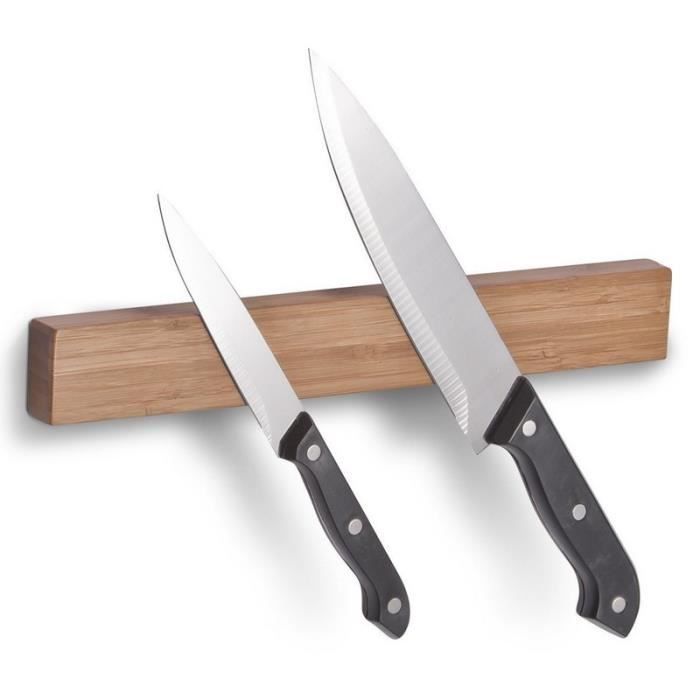 Barre Magnétique Porte-Couteaux Bois D'Acacia 30 Cm – OuiChef, Élégante Et Pratique Pour Cuisine Organisée