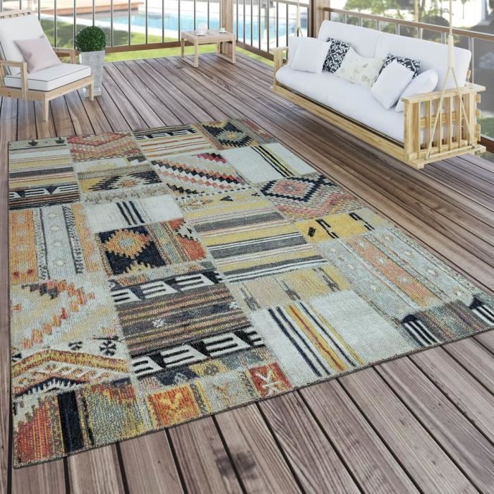 charmant boho style outdoor runner ethnique motif jaune creme zone rouge tapis tapis et moquettes maison