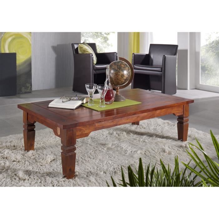 Table basse 110x60cm - Bois massif dacacia laqué (Nougat) - OXFORD #428 Table basse 110x60cm - Bois massif dacacia laqué (Nougat) - OXFORD #428