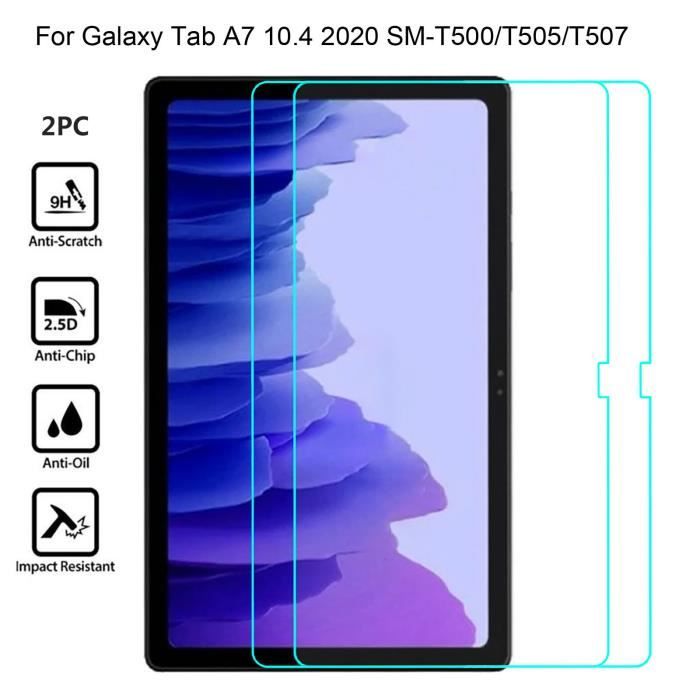Protecteur d'écran 2PC en verre trempé pour Galaxy Tab A7 10.4 SM