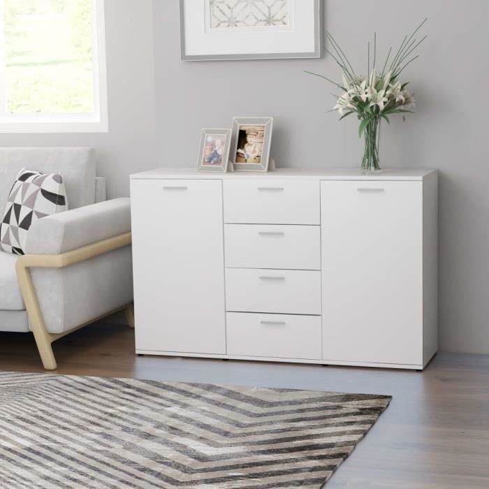 Buffet Salon Commode de Chambre Style scandinave Blanc