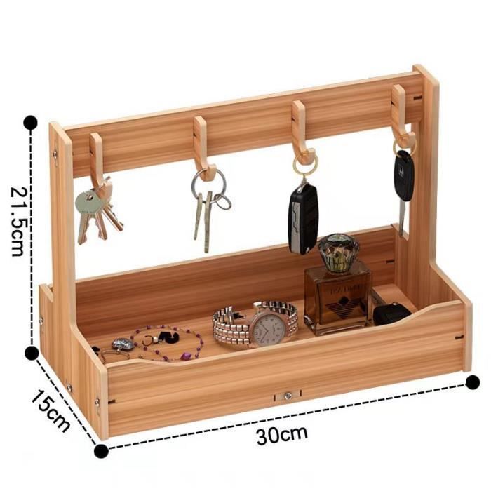 MDesign Range Clés Mural Métal Noir - Porte-Courrier Et Organiseur Suspendu Multifonction