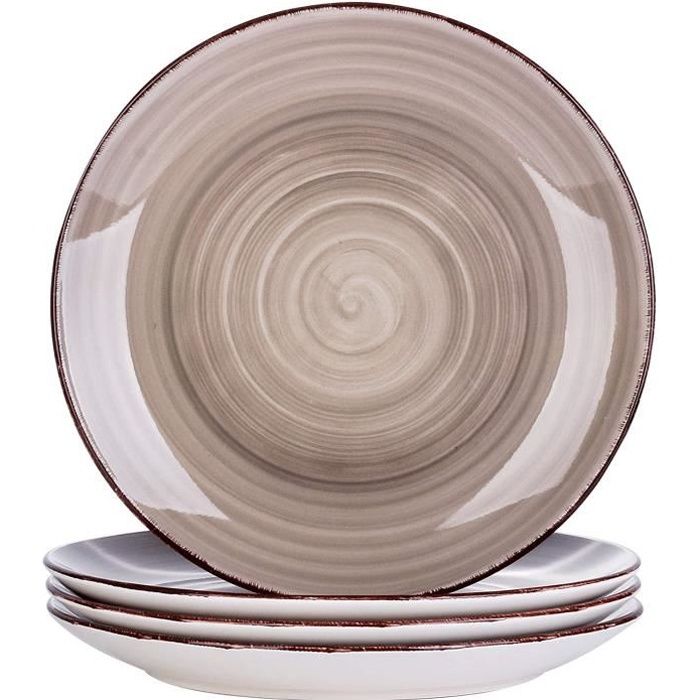 vancasso Assiette Grande en Céramique 8 Pièces- 27cm Assiette Plate à Dîner Série BELLA 