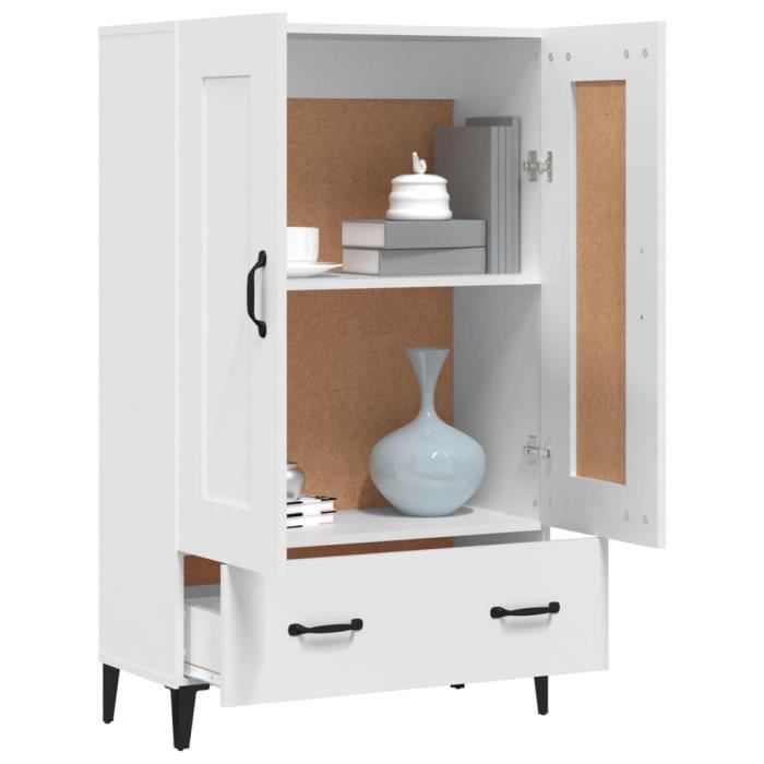 Buffet haut - BIGBEN - A812573 - Blanc - Bois dingénierie - 70x31x115 cm Buffet haut - BIGBEN - A812573 - Blanc - Bois dingénierie - 70x31x115 cm