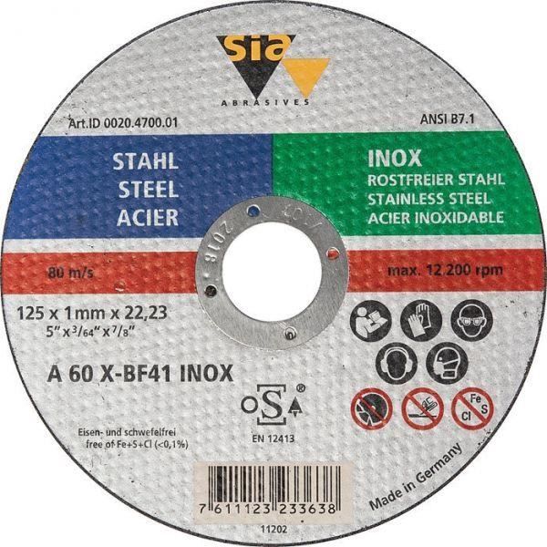 10111079 Acier Sidamo 1 disque offert Sidamo Lot de 5 disques /à tron/çonner PRO ACIER D 125 x 3 x Al 22,23 mm
