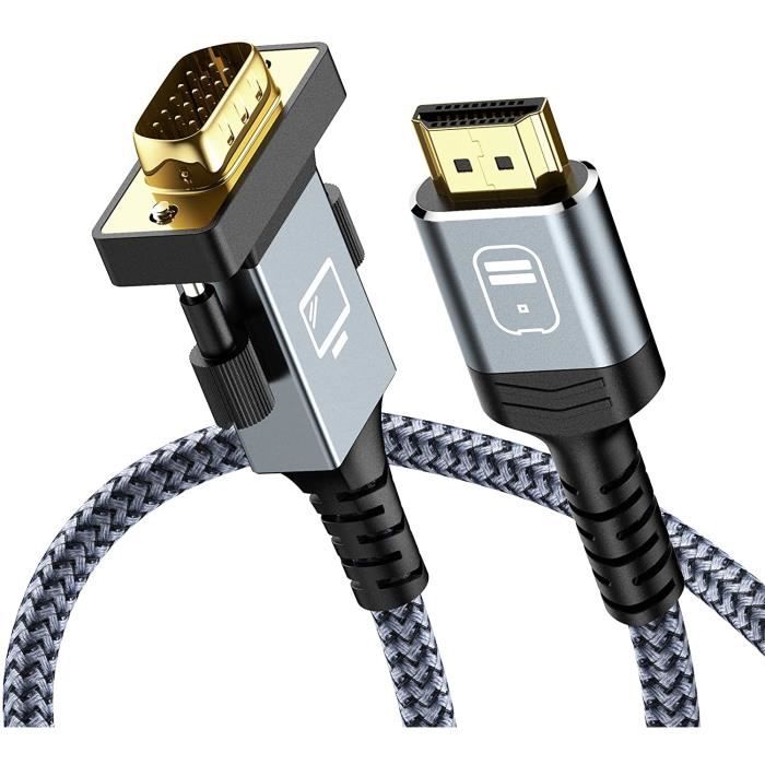 Câble Adaptateur HDMI vers VGA 1,8M 1080p HDTV