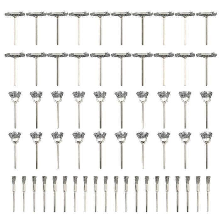 Brosse métallique en laiton Perceuse Roue Set 1//4/" 6 mm métal ROUILLE Removal Kit de nettoyage