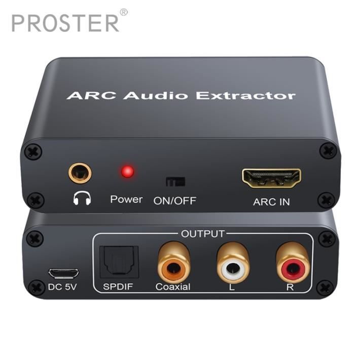Convertisseur PROZOR adaptateur Audio compatible HDMI DAC ARC L-R Coaxial SPDIF  Jack extracteur retour canal - Cdiscount TV Son Photo