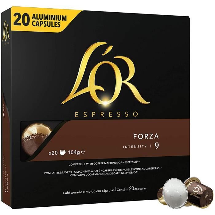 L'OR Espresso Café Forza- intensité : 9 - boîte de 40 capsules -  Caféfavorable à acheter dans notre magasin