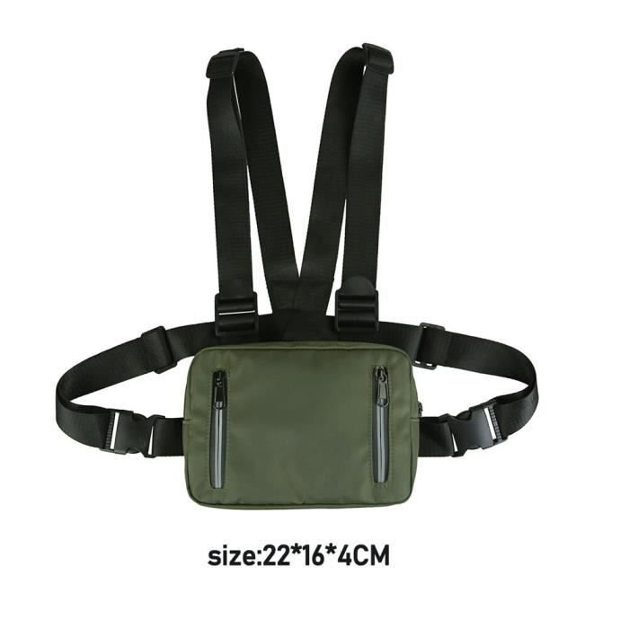 Sac Poitrine Multifonction Pour Pêche, Randonnée, Vélo - Tissu Oxford Léger - Compartiments Pratiques