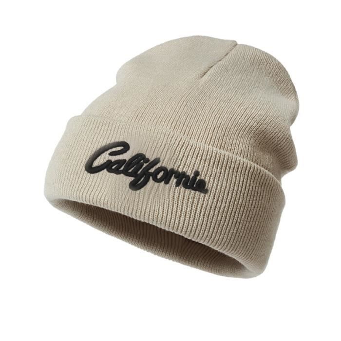 Bonnet Tricoté Chaud Hiver Unisexe - Style Crâne/Casquette - Noir - Taille Unique En Acrylique