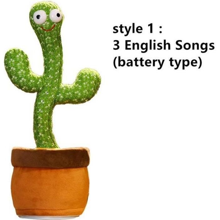 Statue deco,Jouet en peluche cactus qui parle et danse,jouet lectronique  d'ducation prcoce pour enfant,chanson - Type 1